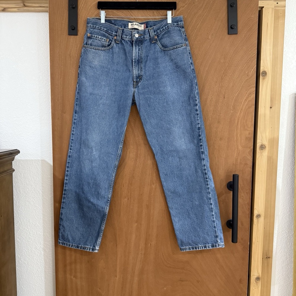 Y2K Levi's 550 Relaxed Fit 34x30(32x29)  Stone Washed Denim Tapered 2009 - Picture 4 of 16